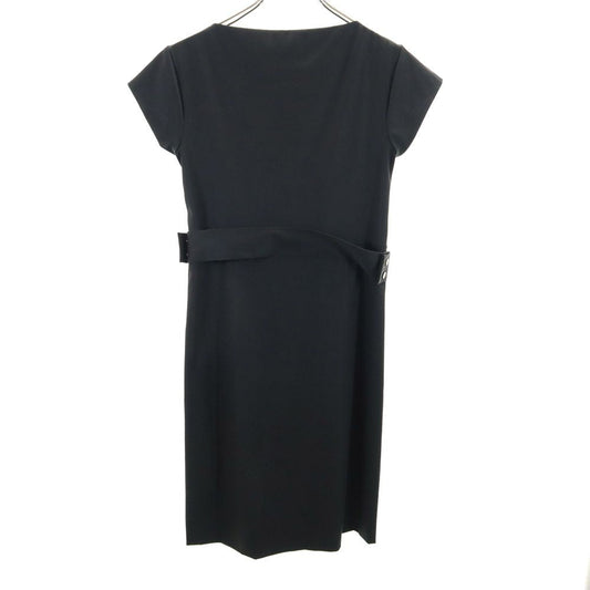 GUCCI Short Sleeve Midi Dress Black Size 36