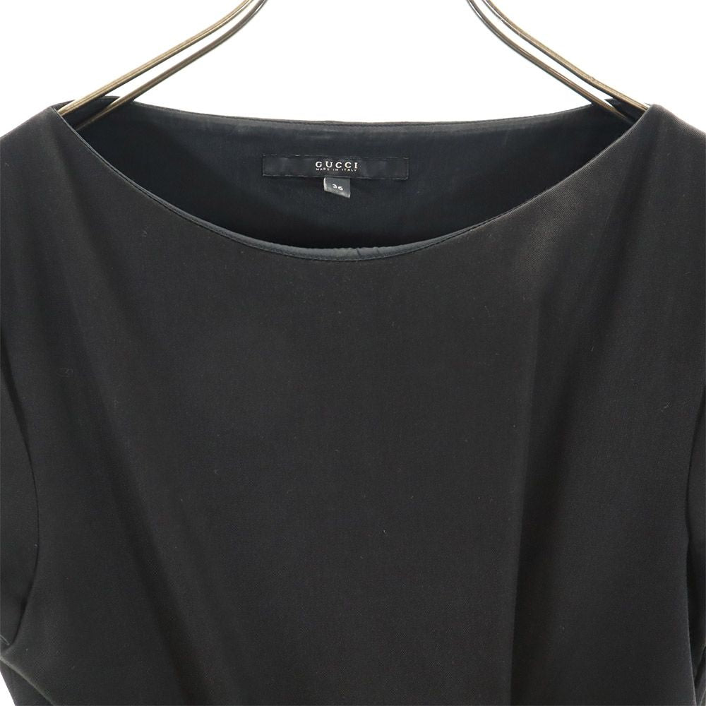 GUCCI Short Sleeve Midi Dress Black Size 36