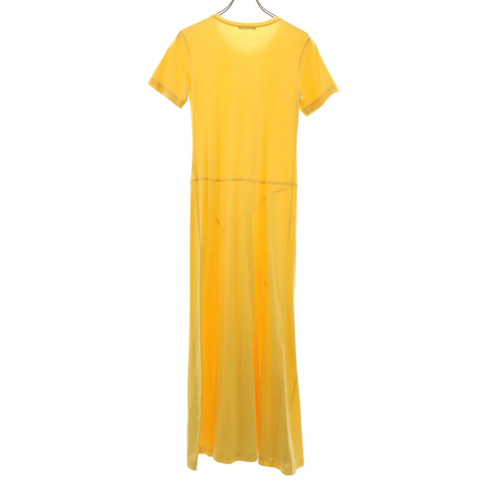 ISSEY MIYAKE Short Sleeve Long Dress Yellow Size 2