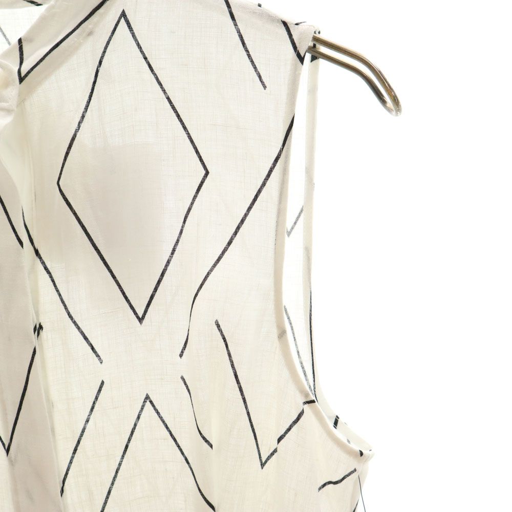 EQUIPMENT Linen Allover Print Sleeveless Dress White Size 2