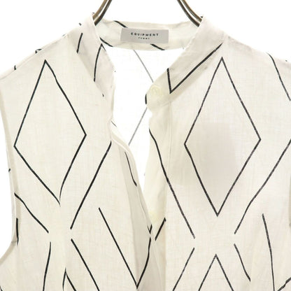 EQUIPMENT Linen Allover Print Sleeveless Dress White Size 2