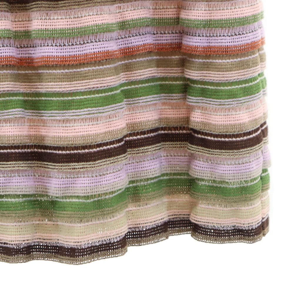 PAOLA FRANI Striped Short Sleeve Knit Midi Dress Size 40