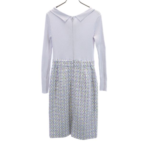 Debut de Fiore Purple Check Rib Knit Dress w/ Collar Size 36