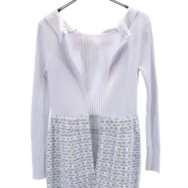 Debut de Fiore Purple Check Rib Knit Dress w/ Collar Size 36