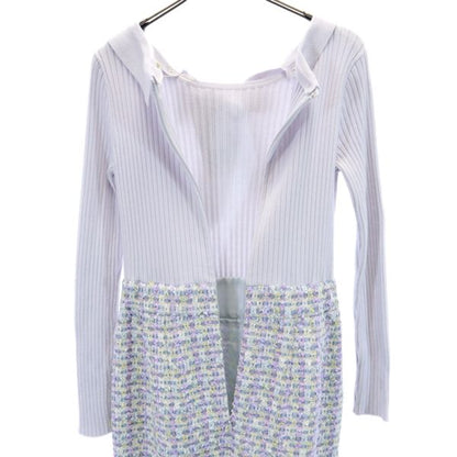 Debut de Fiore Purple Check Rib Knit Dress w/ Collar Size 36