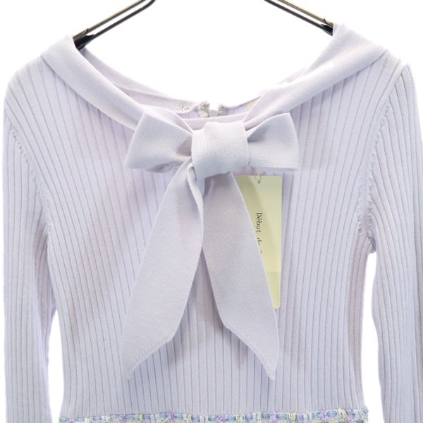 Debut de Fiore Purple Check Rib Knit Dress w/ Collar Size 36