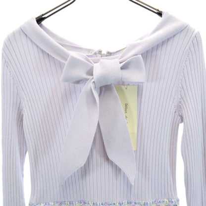 Debut de Fiore Purple Check Rib Knit Dress w/ Collar Size 36