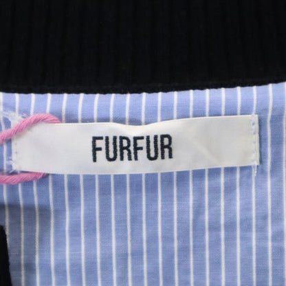 furfur Striped Knit Panel Midi Dress Black & Blue Size F