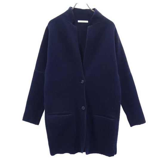 LUCIO VANOTTI Made in Italy Knit Long Jacket Navy Size M