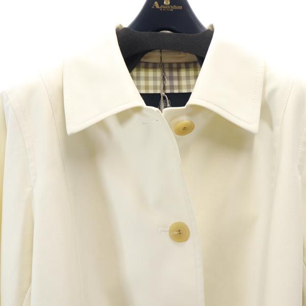 Aquascutum White Stand Collar Coat Size JP 15