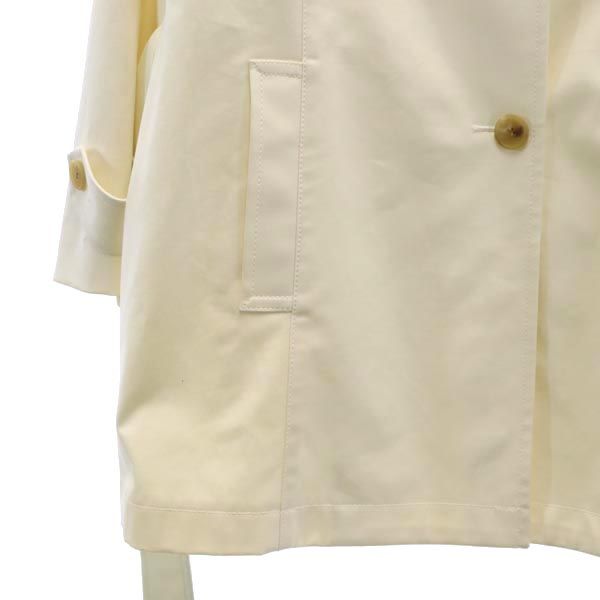 Aquascutum White Stand Collar Coat Size JP 15