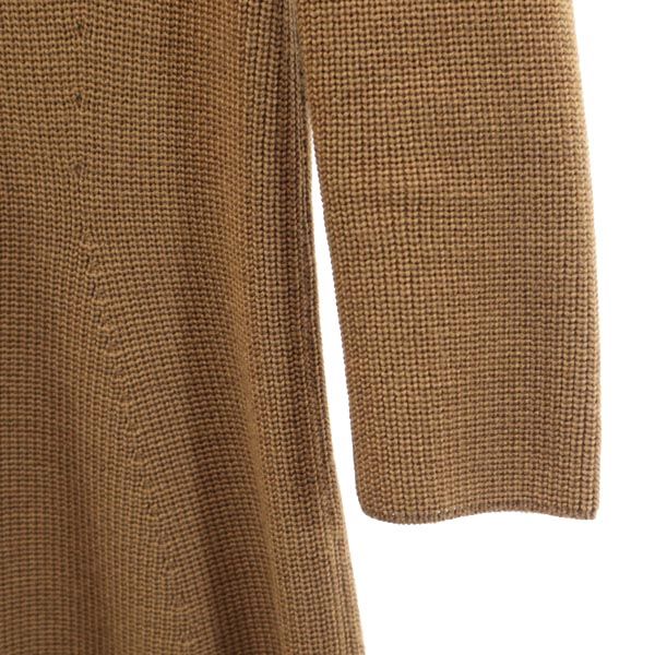 FOXEY Knit Wool 3/4 Sleeve Dress Brown Size 38