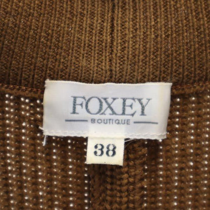 FOXEY Knit Wool 3/4 Sleeve Dress Brown Size 38