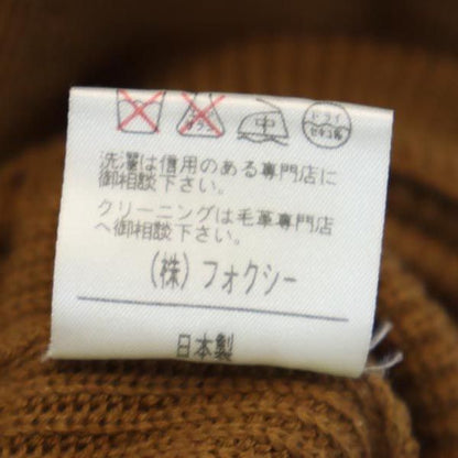 FOXEY Knit Wool 3/4 Sleeve Dress Brown Size 38