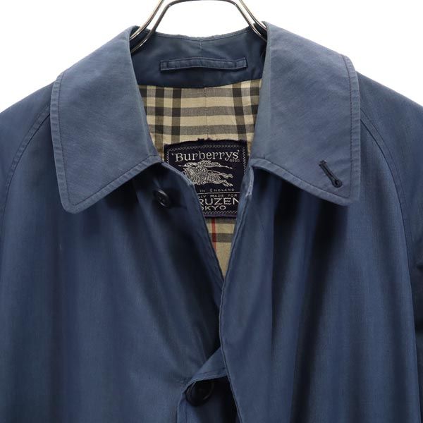 Burberrys 80s/90s British Balmacaan Coat Navy