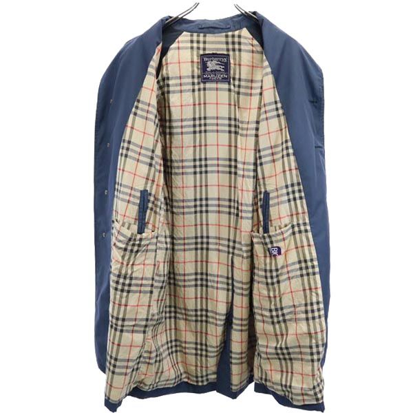 Burberrys 80s/90s British Balmacaan Coat Navy