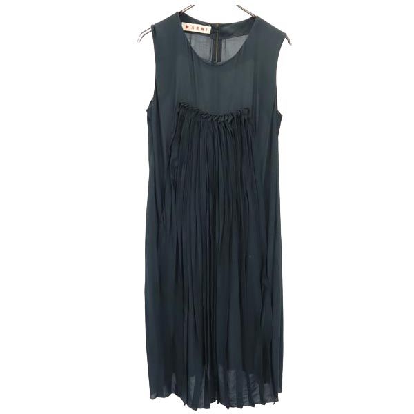 MARNI Italian Sleeveless Back-Zip Dress Green Size 42