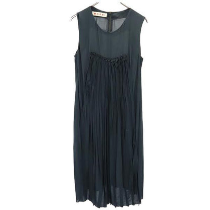 MARNI Italian Sleeveless Back-Zip Dress Green Size 42