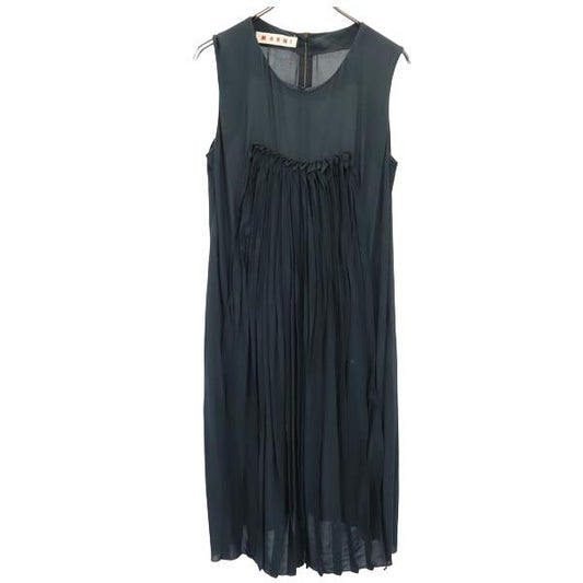 MARNI Italian Sleeveless Back-Zip Dress Green Size 42