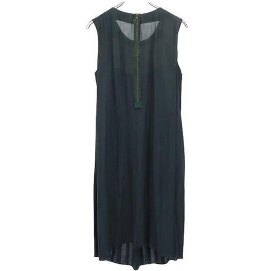 MARNI Italian Sleeveless Back-Zip Dress Green Size 42