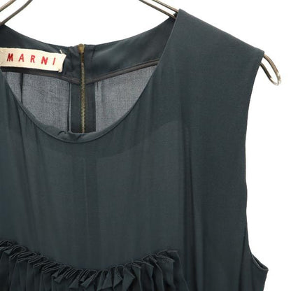 MARNI Italian Sleeveless Back-Zip Dress Green Size 42