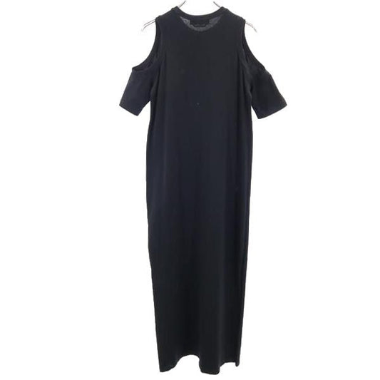 MSGM Open Shoulder Short Sleeve Maxi Dress Black Size XXS