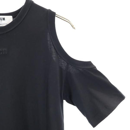 MSGM Open Shoulder Short Sleeve Maxi Dress Black Size XXS