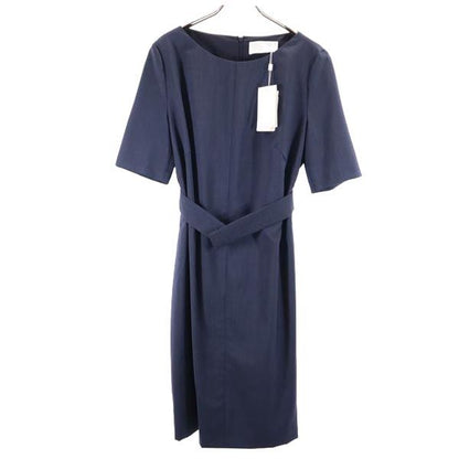 HUGO BOSS Short Sleeve Back Zip Midi Dress Navy Size US10