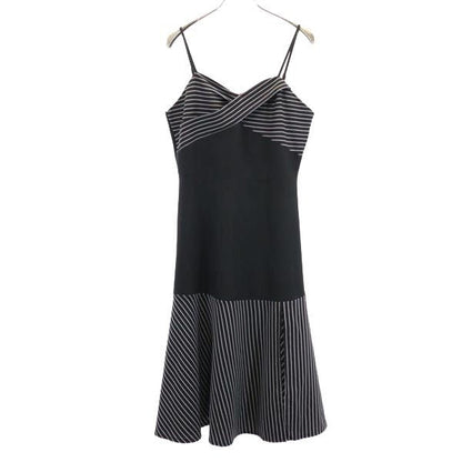 LOUIS VUITTON Cami Midi Dress Back Zip Black Size M