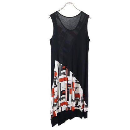 Y's Black Asymmetric Sleeveless Midi Dress Size 2