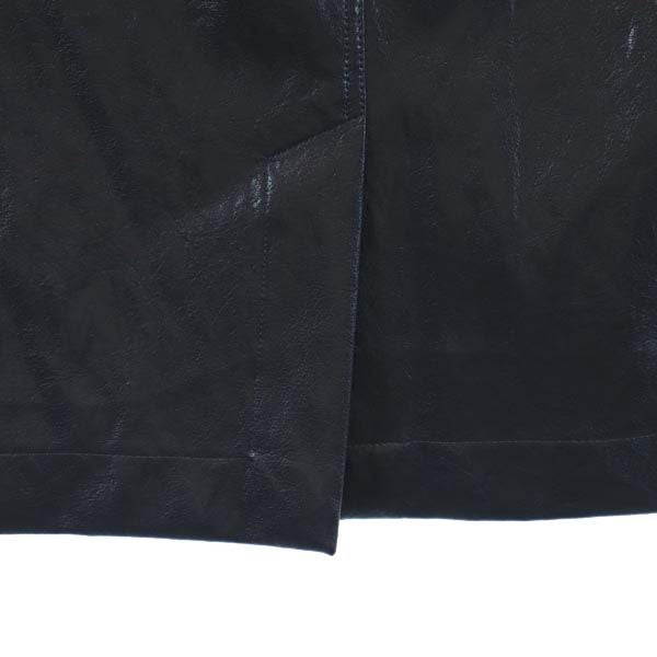 BOUTIQUE MOSCHINO Faux Leather Midi Skirt Blue Size I 38