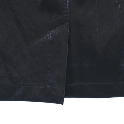 BOUTIQUE MOSCHINO Faux Leather Midi Skirt Blue Size I 38
