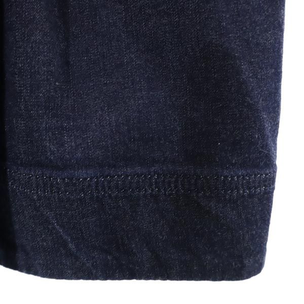 CELINE Logo Embroidered Wrap Denim Midi Skirt Navy Size 38