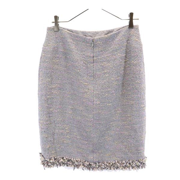 CHANEL Light Blue Knit Tight Skirt Size 42