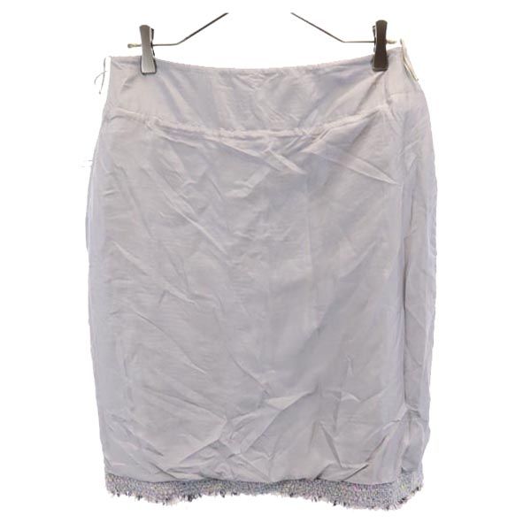 CHANEL Light Blue Knit Tight Skirt Size 42