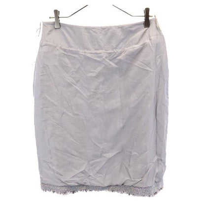 CHANEL Light Blue Knit Tight Skirt Size 42