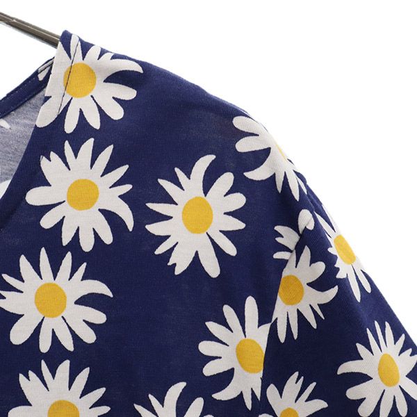 marimekko Navy Floral Long Sleeve Midi Dress Size S