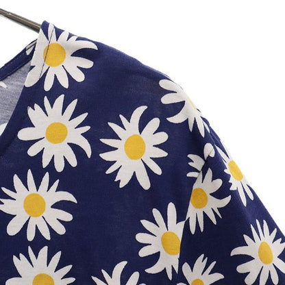 marimekko Navy Floral Long Sleeve Midi Dress Size S