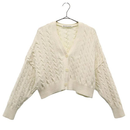 Alexander Wang White Cropped Knit Cardigan