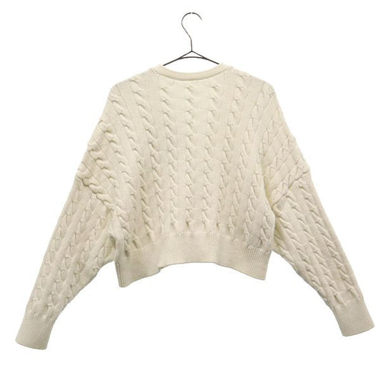 Alexander Wang White Cropped Knit Cardigan