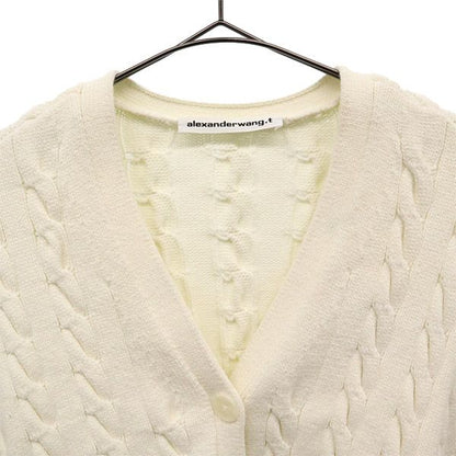 Alexander Wang White Cropped Knit Cardigan