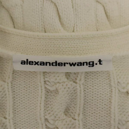 Alexander Wang White Cropped Knit Cardigan