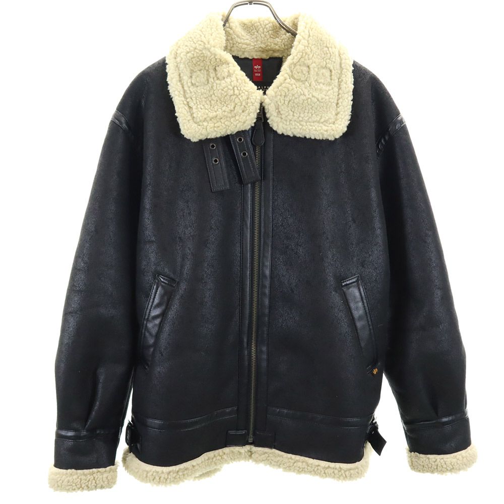 ALPHA INDUSTRIES INC B3 Faux Shearling Jacket Black Size XL