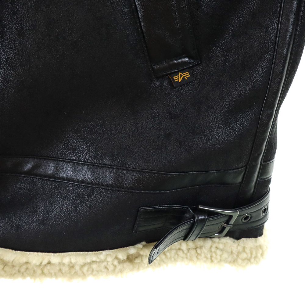 ALPHA INDUSTRIES INC B3 Faux Shearling Jacket Black Size XL