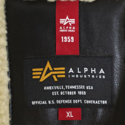 ALPHA INDUSTRIES INC B3 Faux Shearling Jacket Black Size XL