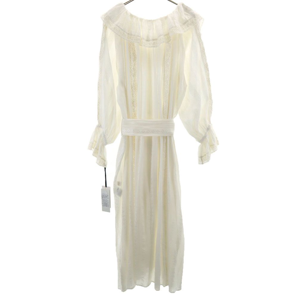 GRACE CLASS Frill Lace Long Sleeve Dress White Size 2-36