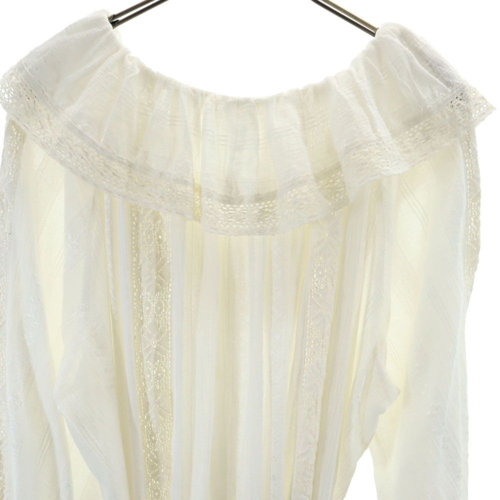 GRACE CLASS Frill Lace Long Sleeve Dress White Size 2-36
