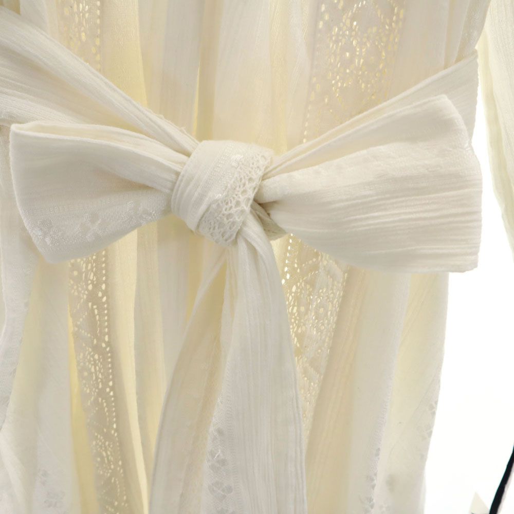 GRACE CLASS Frill Lace Long Sleeve Dress White Size 2-36