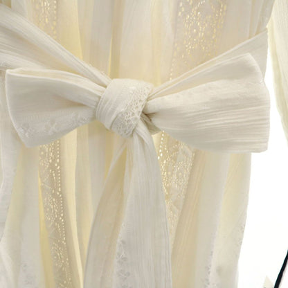 GRACE CLASS Frill Lace Long Sleeve Dress White Size 2-36