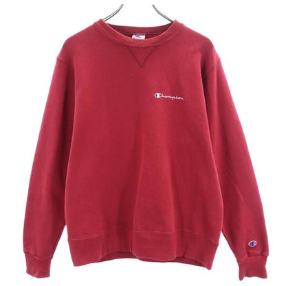Champion 90s Logo Embroidered Red Sweatshirt Size M